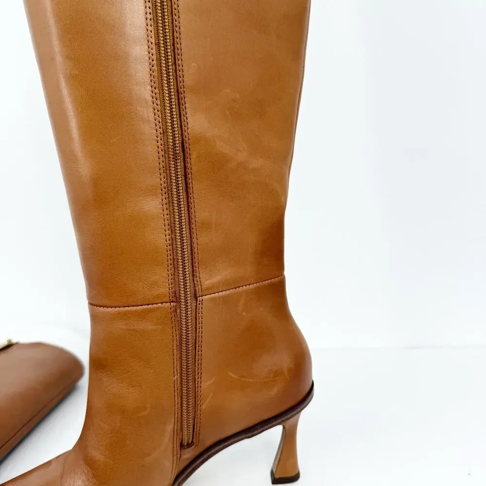 Vince Camuto Womens Emily Knee High Boots Size 6.5 M Wide Calf Brown Leather EUC